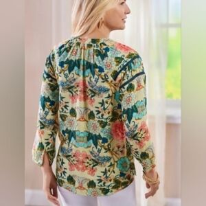 Soft Surroundings Bisonette Gause Button Down Blouse, size XS